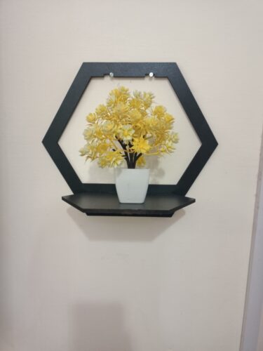 EVENTO Hexagon Shape 3D Wooden Wall Shelf | Wall Shelves for Home Decor