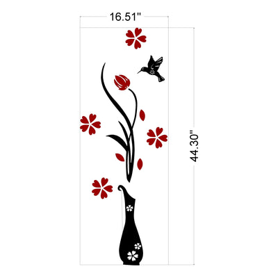 Flower Vase Wooden Wall Art For Room Hall